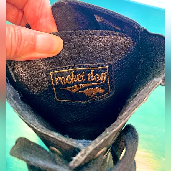 Rocket Dog Ladies Black Combat Boots Size 8 - Picture 4 of 7